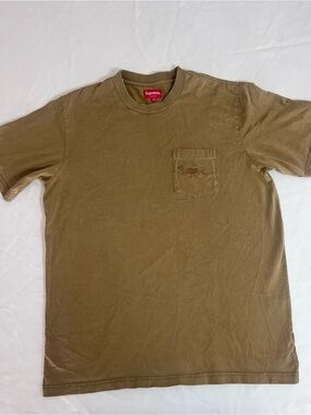 Supreme Brown Short Sleeve Pocket T-Shirt with Embroidered Logo